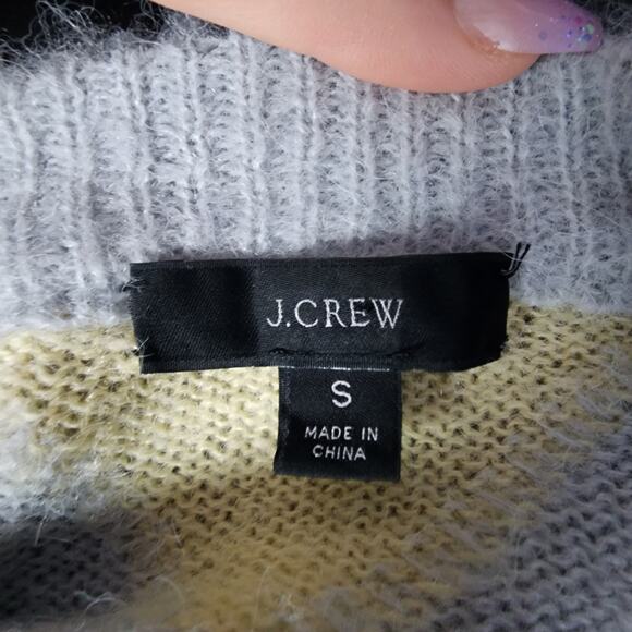 J. Crew Diamond Checked Crewneck Alpaca Wool Blend Sweater | Women's Small - Picture 12 of 13